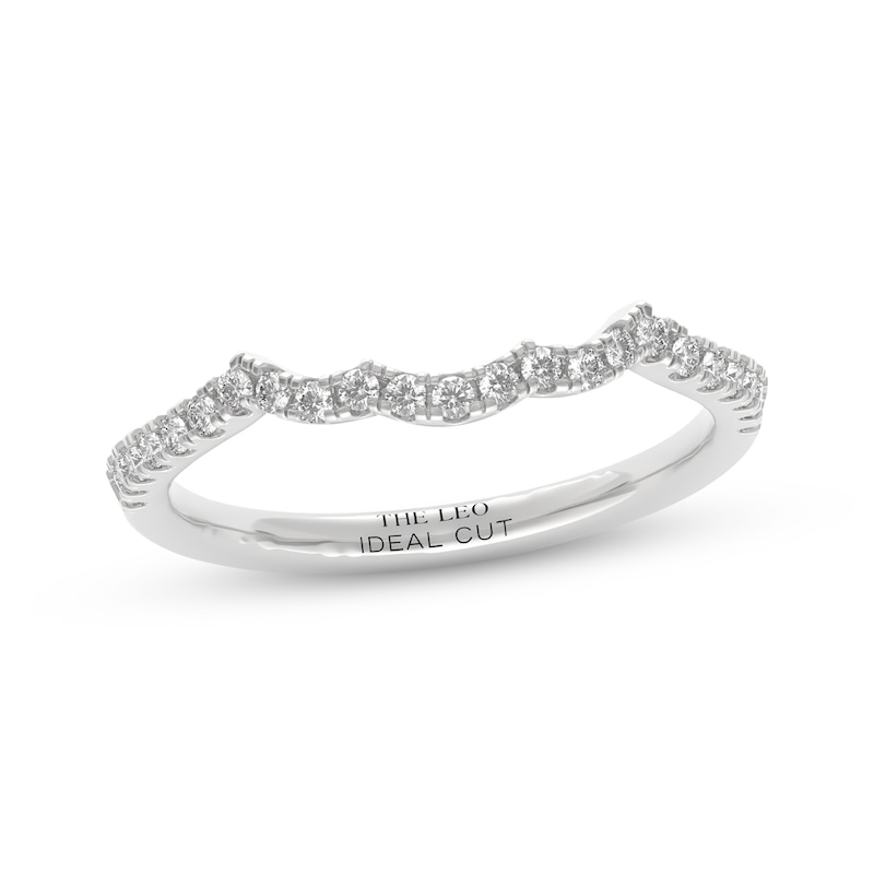 Main Image 7 of THE LEO Ideal Cut Diamond Contour Wedding Band 1/5 ct tw 14K White Gold