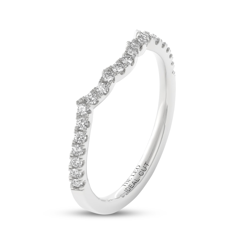 Main Image 8 of THE LEO Ideal Cut Diamond Contour Wedding Band 1/5 ct tw 14K White Gold