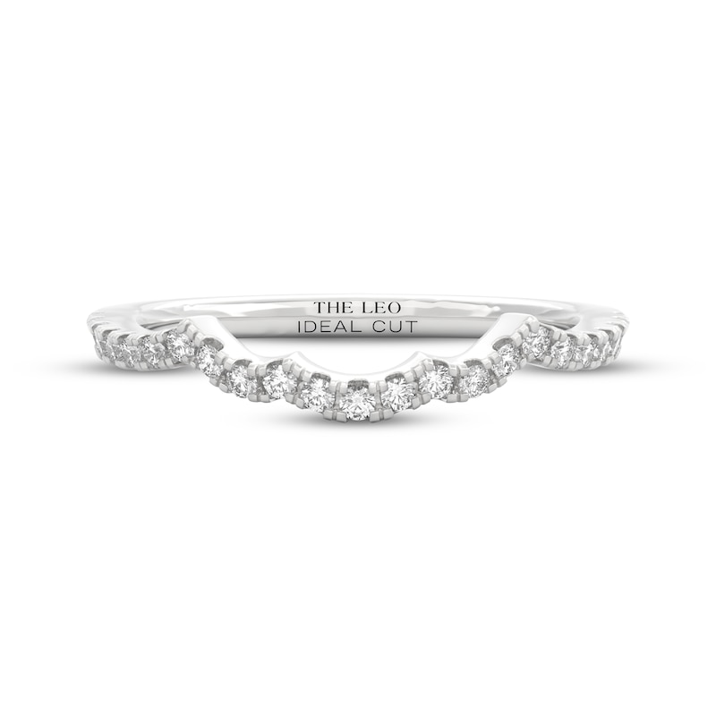 Main Image 9 of THE LEO Ideal Cut Diamond Contour Wedding Band 1/5 ct tw 14K White Gold