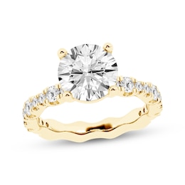 Now + Forever Lab-Grown Diamonds Round-Cut Engagement Ring 3-3/4 ct tw 14K Yellow Gold