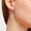 Thumbnail Image 4 of Oval-Cut Amethyst & Diamond Dangle Earrings 10K Yellow Gold