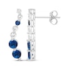 Thumbnail Image 1 of Blue & White Lab-Created Sapphire Journey Earrings 10K White Gold