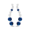 Thumbnail Image 2 of Blue & White Lab-Created Sapphire Journey Earrings 10K White Gold