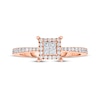 Thumbnail Image 3 of Now + Forever Princess-Cut Diamond Quad Engagement Ring 3/8 ct tw 14K Rose Gold
