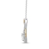 Thumbnail Image 2 of White Lab-Created Sapphire Twist Frame Necklace Sterling Silver & 10K Yellow Gold 18"