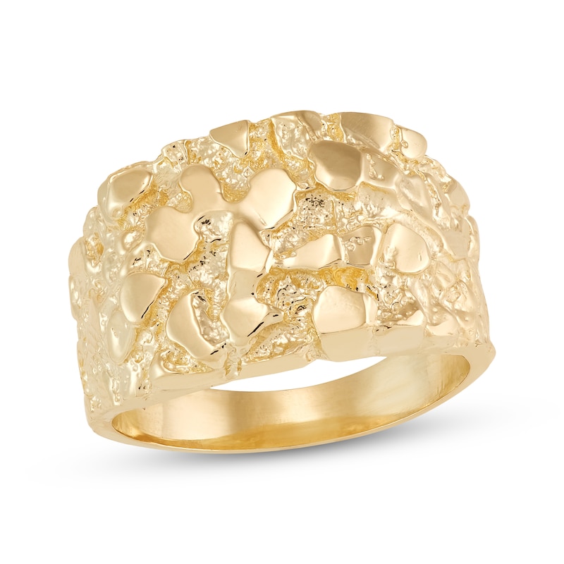Main Image 1 of Men's Large Nugget Ring 10K Yellow Gold