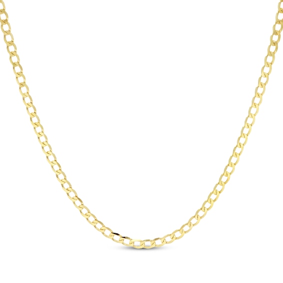 Curb Chain Necklace 2.95mm Solid 14K Yellow Gold 16"