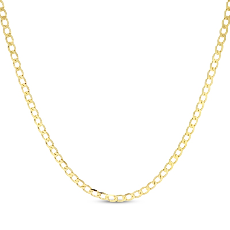 Main Image 1 of Curb Chain Necklace 2.95mm Solid 14K Yellow Gold 16&quot;