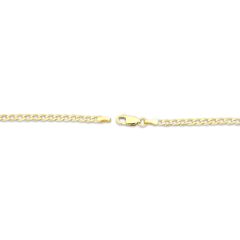 Main Image 3 of Curb Chain Necklace 2.95mm Solid 14K Yellow Gold 16&quot;