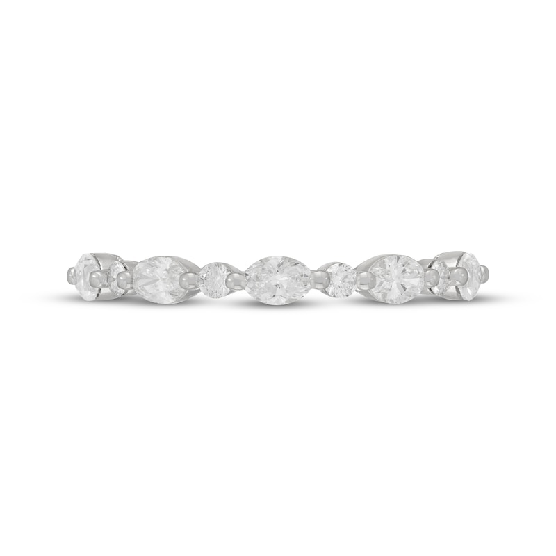 Main Image 3 of Neil Lane Artistry Oval & Round-Cut Lab-Grown Diamond Anniversary Ring 3/4 ct tw 14K White Gold