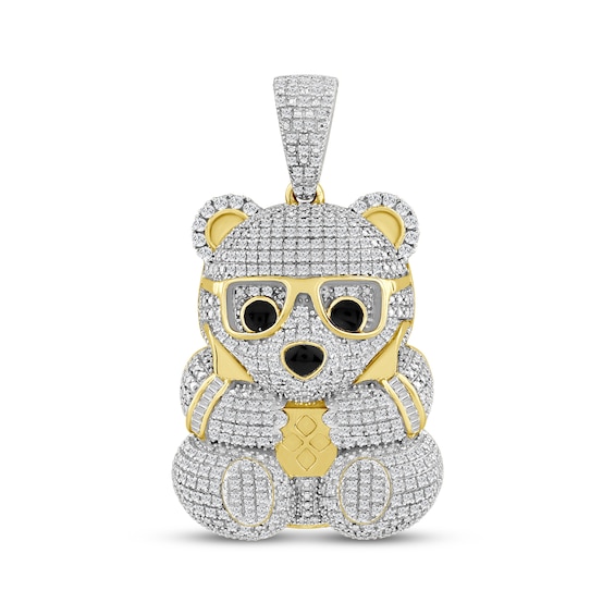 Men's Diamond Teddy Bear Charm 3/4 ct tw 10K Yellow Gold