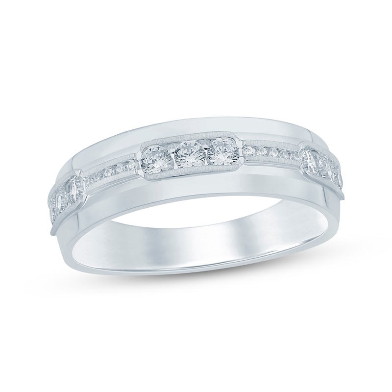 Main Image 1 of Now + Forever Men's Diamond Wedding Band 5/8 ct tw 10K White Gold