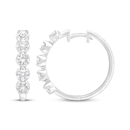 KAY Lab-Grown Diamonds Five-Stone Hoop Earrings 2 ct tw 10K White Gold