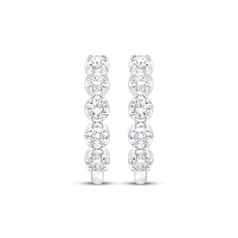 Main Image 2 of KAY Lab-Grown Diamonds Five-Stone Hoop Earrings 2 ct tw 10K White Gold