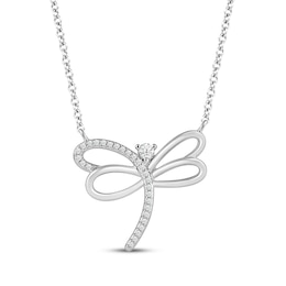 Hallmark Diamonds Dragonfly Necklace 1/10 ct tw Sterling Silver 18"