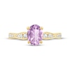 Thumbnail Image 3 of Now + Forever Oval-Cut Amethyst & Diamond Engagement Ring 1/5 ct tw 14K Yellow Gold