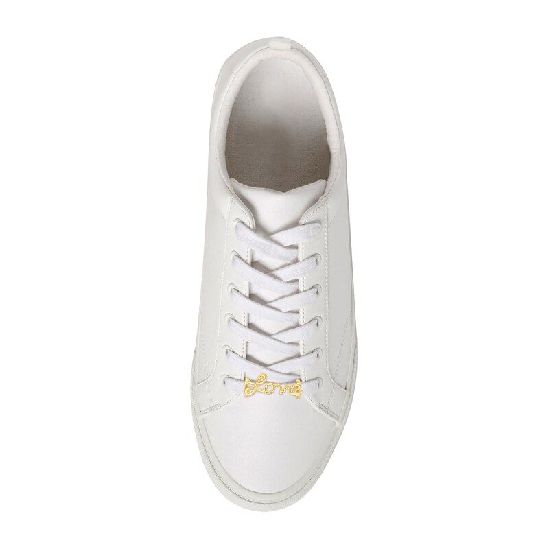 Main Image 4 of Sneaker Bling &quot;Love&quot; Shoelace Charm 14K Yellow Gold-Plated Sterling Silver