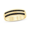 Thumbnail Image 1 of Now + Forever Now + Forever Men's Black Diamond Milgrain Wedding Band 1/2 ct tw 10K Yellow Gold