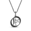 Thumbnail Image 1 of Ink & Ice Men's Black Diamond Initial &quot;O&quot; Necklace 1/8 ct tw Black Rhodium-Plated Sterling Silver 22&quot;