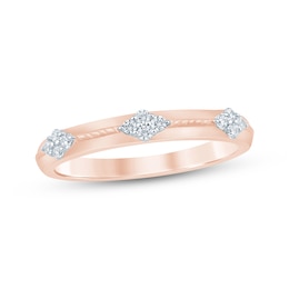 Now + Forever Diamond Quartets Anniversary Ring 1/8 ct tw 10K Rose Gold