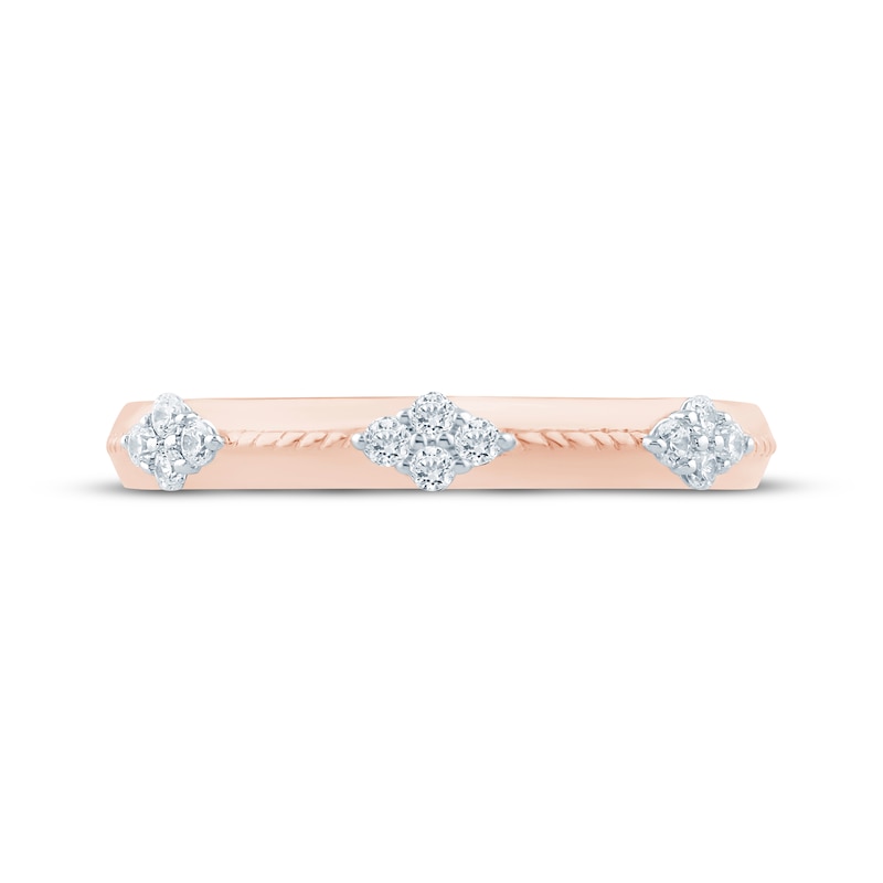 Main Image 3 of Now + Forever Diamond Quartets Anniversary Ring 1/8 ct tw 10K Rose Gold
