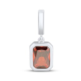 Charmed Memories Emerald-Cut Red Cubic Zirconia Charm Sterling Silver