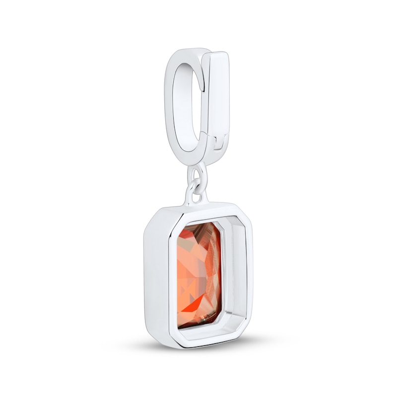 Main Image 3 of Charmed Memories Emerald-Cut Red Cubic Zirconia Charm Sterling Silver