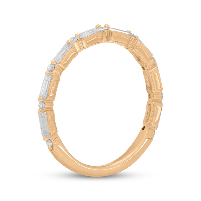 Main Image 2 of Neil Lane Premiere Baguette & Round-Cut Diamond Anniversary Ring 1/2 ct tw 14K Yellow Gold