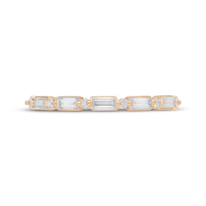 Main Image 3 of Neil Lane Premiere Baguette & Round-Cut Diamond Anniversary Ring 1/2 ct tw 14K Yellow Gold