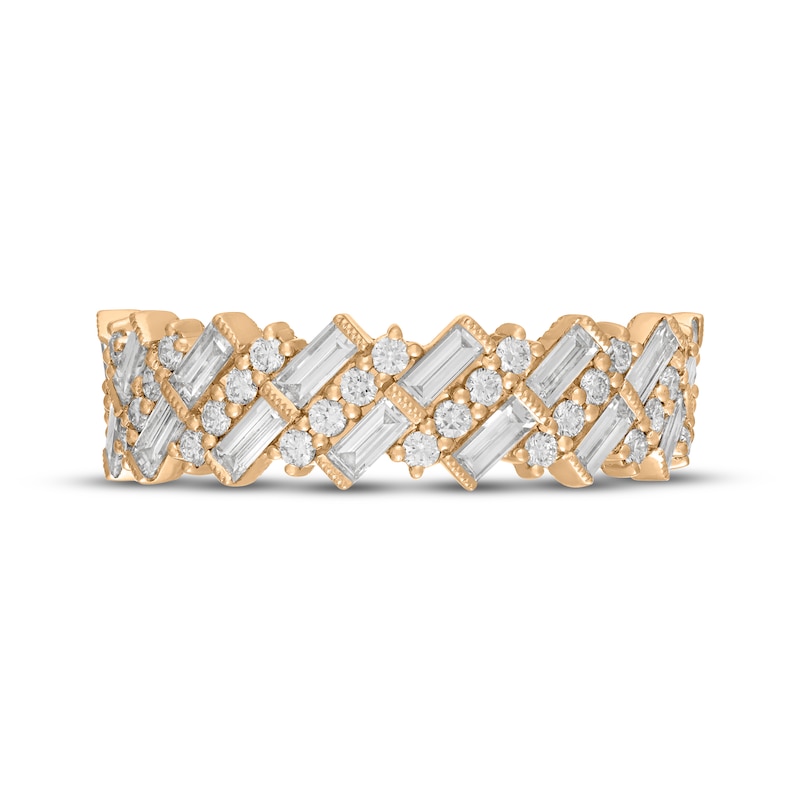 Main Image 3 of Neil Lane Artistry Baguette & Round-Cut Lab-Grown Diamond Anniversary Ring 1 ct tw 14K Yellow Gold