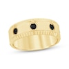 Thumbnail Image 1 of Now + Forever Men's Black Diamond Bezel-Set Three-Stone Wedding Band 1/4 ct tw 10K Yellow Gold