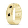 Thumbnail Image 2 of Now + Forever Men's Black Diamond Bezel-Set Three-Stone Wedding Band 1/4 ct tw 10K Yellow Gold