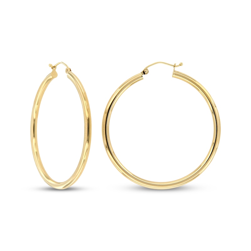 Main Image 1 of Tube Hoop Earring 10K Yellow Gold 31mm