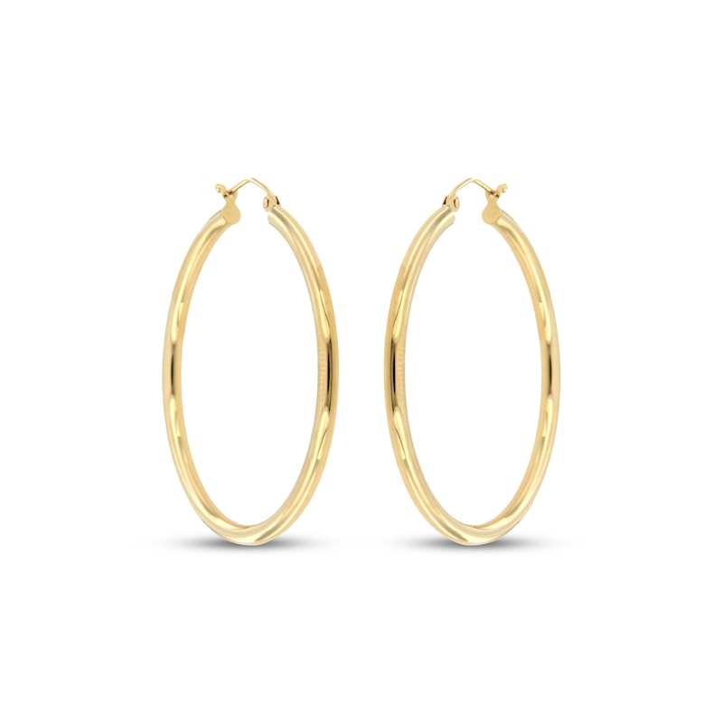 Main Image 2 of Tube Hoop Earring 10K Yellow Gold 31mm
