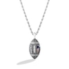 Thumbnail Image 1 of True Fans New England Patriots 1/20 CT. T.W. Diamond Vertical Football Necklace in Sterling Silver