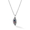 Thumbnail Image 3 of True Fans New England Patriots 1/20 CT. T.W. Diamond Vertical Football Necklace in Sterling Silver