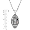 Thumbnail Image 4 of True Fans New England Patriots 1/20 CT. T.W. Diamond Vertical Football Necklace in Sterling Silver