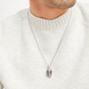 Thumbnail Image 5 of True Fans New England Patriots 1/20 CT. T.W. Diamond Vertical Football Necklace in Sterling Silver