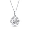 Thumbnail Image 2 of Multi-Diamond Cushion Center Open Halo Necklace 1/5 ct tw 10K White Gold 18&quot;