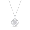 Thumbnail Image 3 of Multi-Diamond Cushion Center Open Halo Necklace 1/5 ct tw 10K White Gold 18&quot;