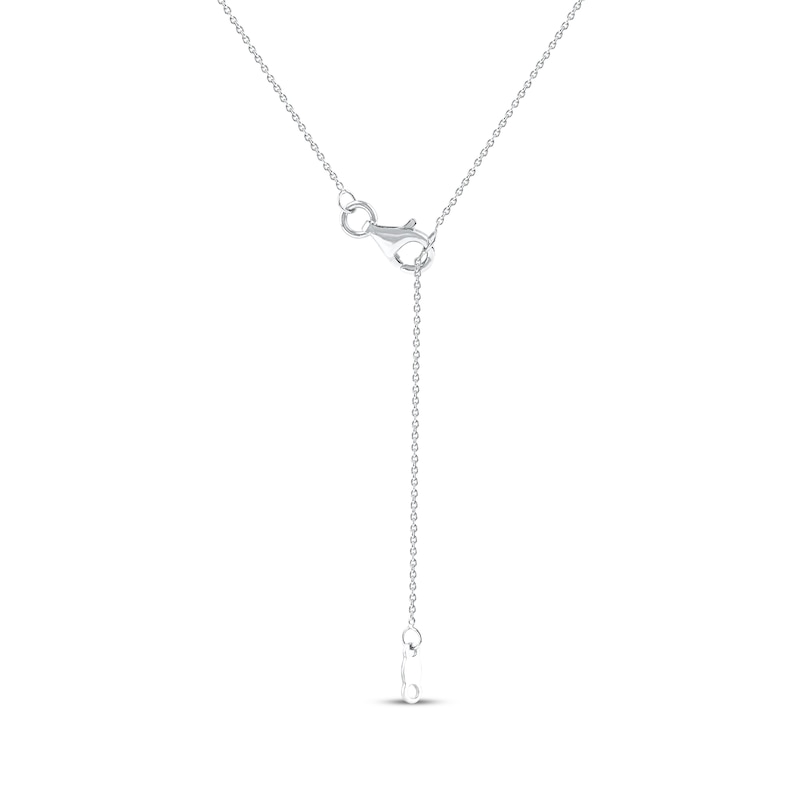 Main Image 4 of Multi-Diamond Cushion Center Open Halo Necklace 1/5 ct tw 10K White Gold 18&quot;