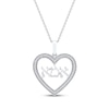 Thumbnail Image 1 of Diamond Hebrew &quot;Mom&quot; Heart Necklace 1/6 ct tw 10K White Gold 18&quot;