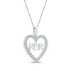 Thumbnail Image 2 of Diamond Hebrew &quot;Mom&quot; Heart Necklace 1/6 ct tw 10K White Gold 18&quot;