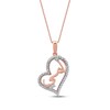 Thumbnail Image 1 of Diamond Arabic &quot;Mother&quot; Heart Necklace 1/4 ct tw 10K Rose Gold 18&quot;