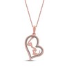 Thumbnail Image 3 of Diamond Arabic &quot;Mother&quot; Heart Necklace 1/4 ct tw 10K Rose Gold 18&quot;