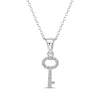 Thumbnail Image 1 of Diamond Mini Key Necklace 1/15 ct tw Sterling Silver 18"