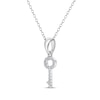 Thumbnail Image 2 of Diamond Mini Key Necklace 1/15 ct tw Sterling Silver 18"