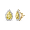 Thumbnail Image 1 of Yellow & White Lab-Grown Diamond Pear-Shaped Stud Earrings 1 ct tw 10K Yellow Gold
