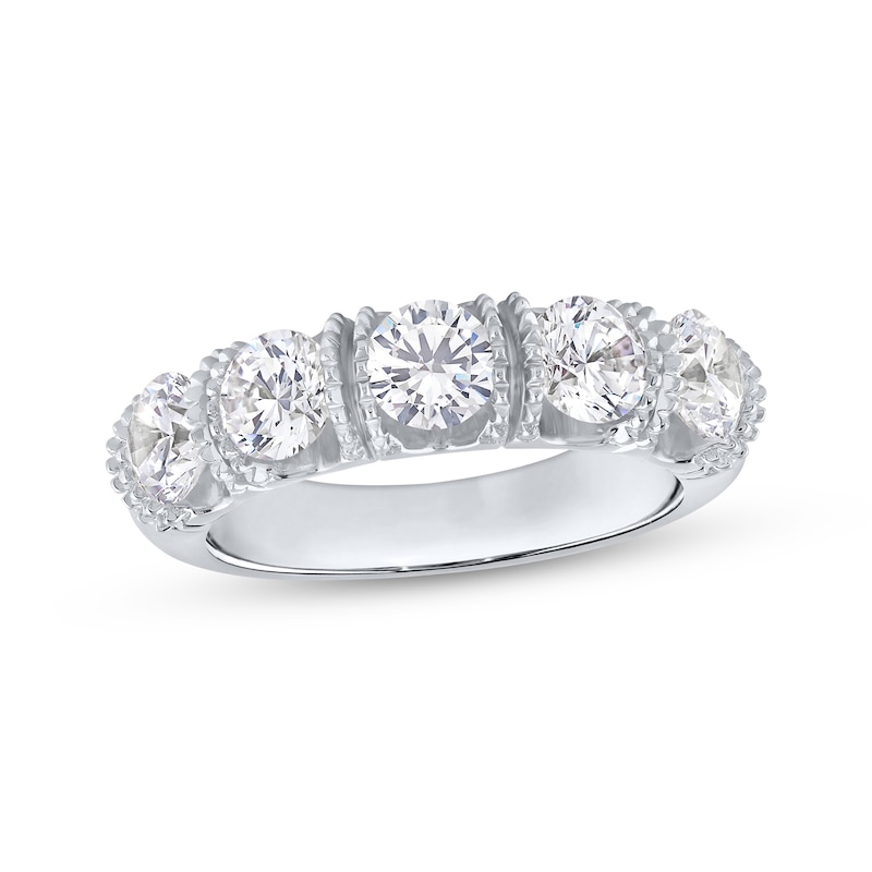 Main Image 1 of Now + Forever Lab-Grown Diamond Five-Stone Anniversary Ring 2-1/2 ct tw 10K White Gold