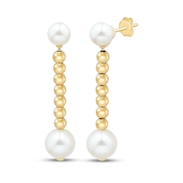 Cultured Pearl Drop Earrings 14K Yellow Gold